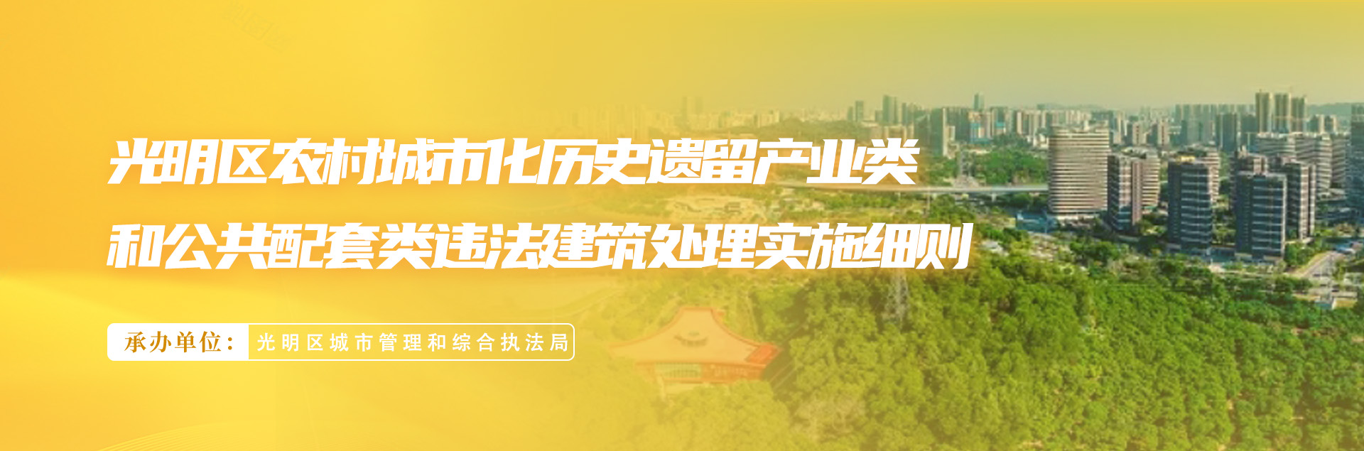 光明区农村城市化历史遗留产业类和公共配套类违法建筑处理实施细则